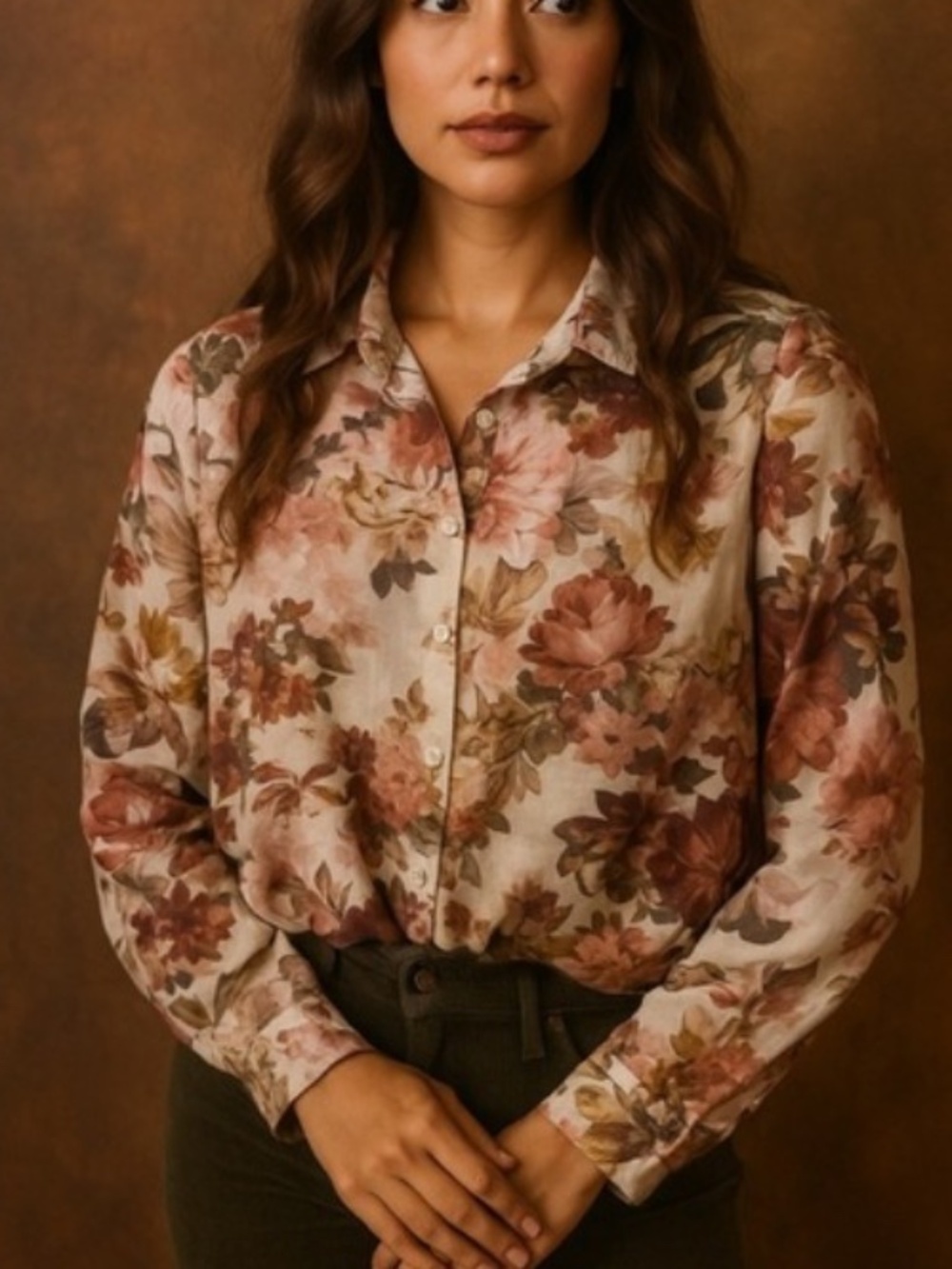 Bailey 44 M Romantic Roses Button-Down Top